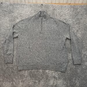 Croft & Barrow Sweater Mens 2XL Gray Half Zip Pullover Cotton Blend Casual Warm